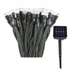 Lant cu 200 LED-uri lumina alba-calda cu incarcare solara, 20m Lant cu 200 LED-uri lumina alba-calda cu incarcare solara, 20m